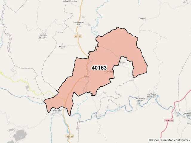 Mapa del código postal 40163, Tepecoacuilco de Trujano, Guerrero