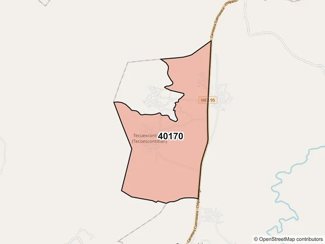 Mapa del código postal 40170, Tepecoacuilco de Trujano, Guerrero