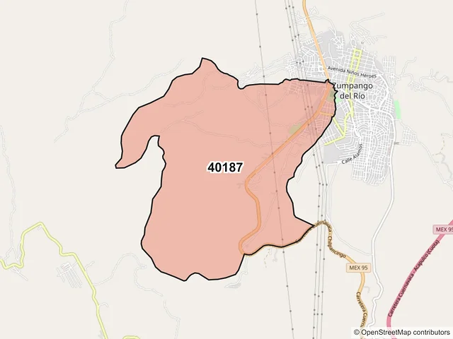 Mapa del código postal 40187, Eduardo Neri, Guerrero