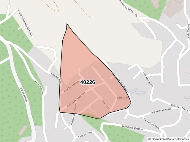 Mapa del código postal 40226, Taxco de Alarcón, Guerrero