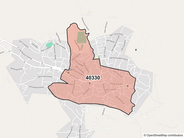 Mapa del código postal 40330, Buenavista de Cuéllar, Guerrero