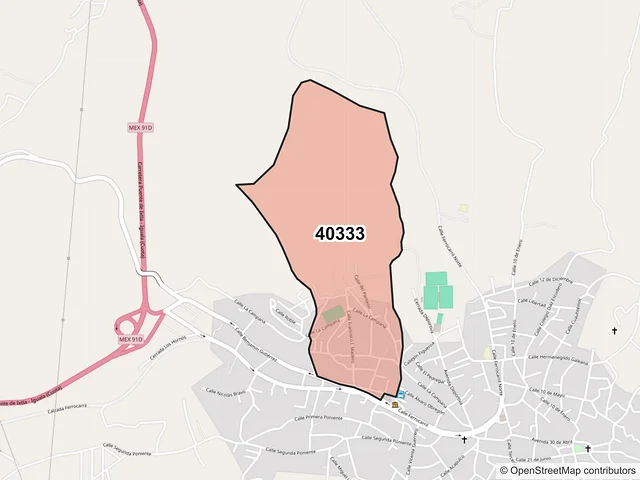 Mapa del código postal 40333, Buenavista de Cuéllar, Guerrero