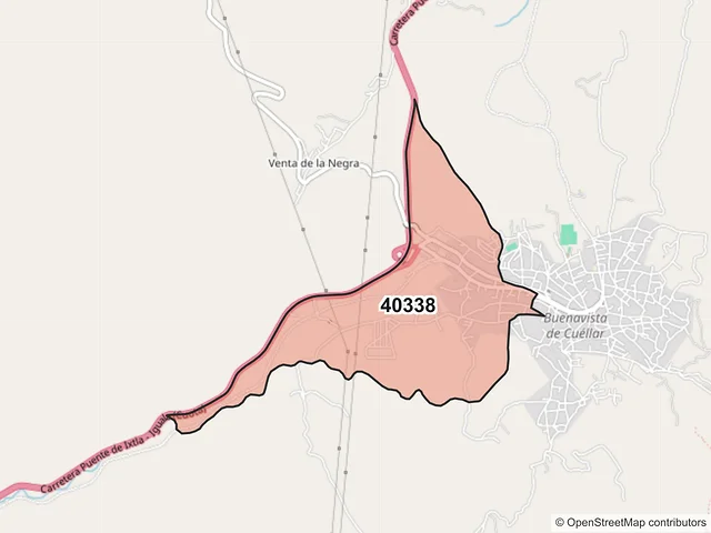 Mapa del código postal 40338, Buenavista de Cuéllar, Guerrero