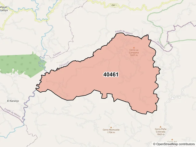 Mapa del código postal 40461, Pedro Ascencio Alquisiras, Guerrero