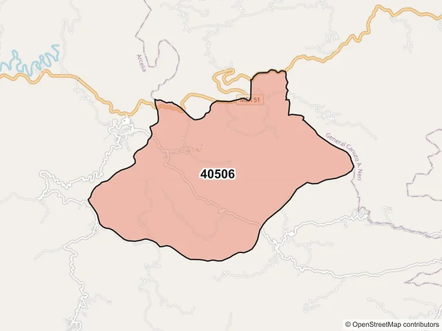 Mapa del código postal 40506, Arcelia, Guerrero