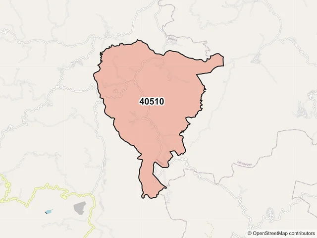 Mapa del código postal 40510, Arcelia, Guerrero