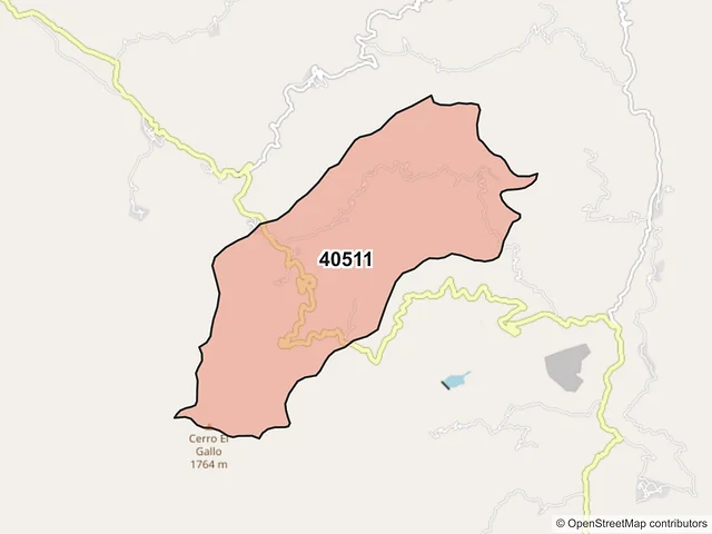 Mapa del código postal 40511, Arcelia, Guerrero