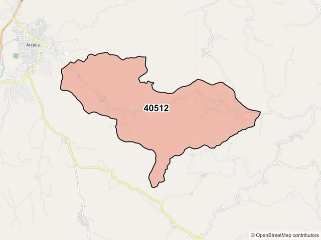 Mapa del código postal 40512, Arcelia, Guerrero