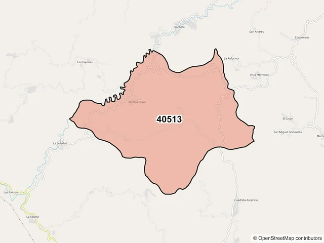 Mapa del código postal 40513, Arcelia, Guerrero