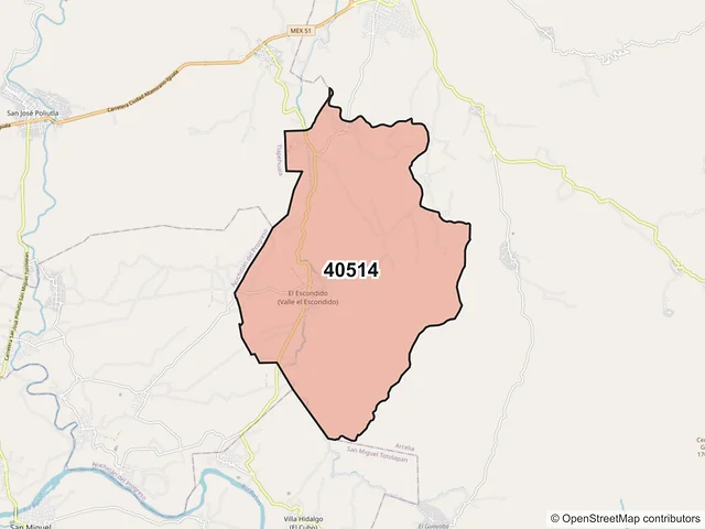 Mapa del código postal 40514, Arcelia, Guerrero