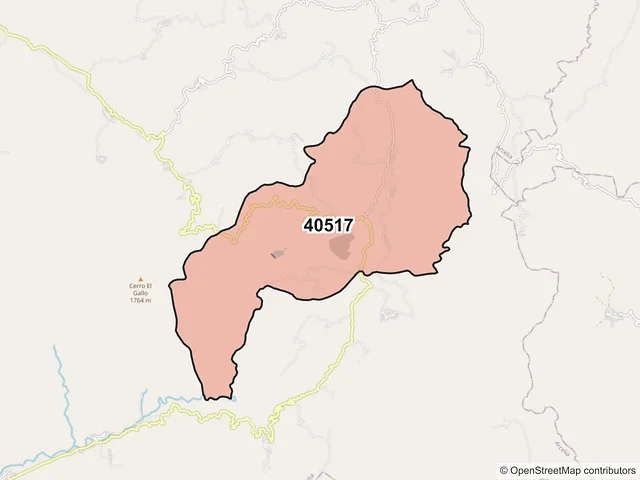Mapa del código postal 40517, Arcelia, Guerrero