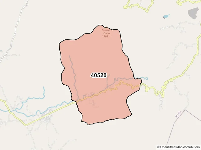 Mapa del código postal 40520, Arcelia, Guerrero