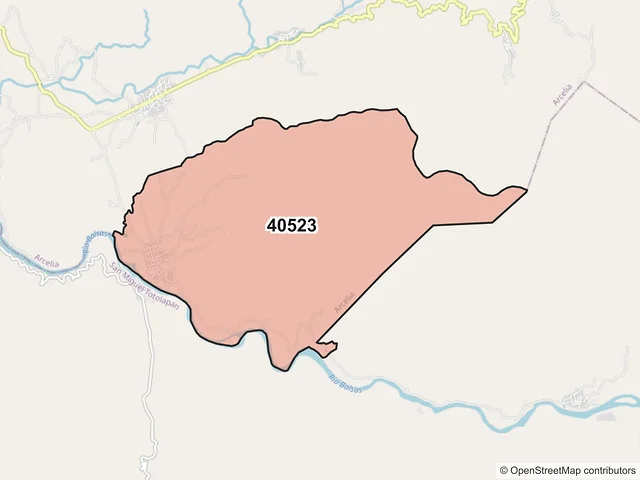 Mapa del código postal 40523, Arcelia, Guerrero