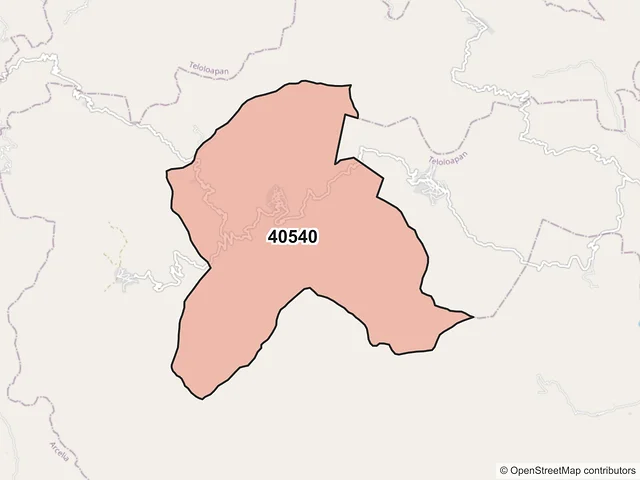 Mapa del código postal 40540, Apaxtla, Guerrero