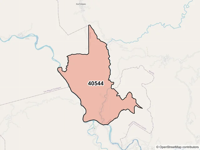 Mapa del código postal 40544, Apaxtla, Guerrero