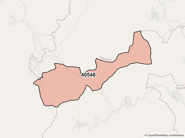Mapa del código postal 40548, Apaxtla, Guerrero