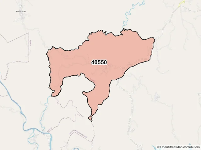 Mapa del código postal 40550, Apaxtla, Guerrero