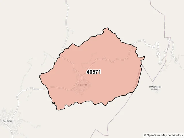 Mapa del código postal 40571, Cuetzala del Progreso, Guerrero