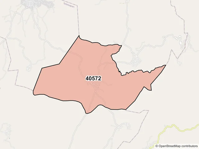 Mapa del código postal 40572, Cuetzala del Progreso, Guerrero