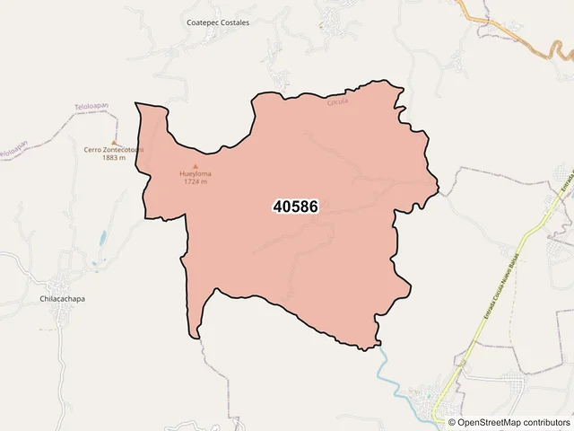 Mapa del código postal 40586, Cocula, Guerrero