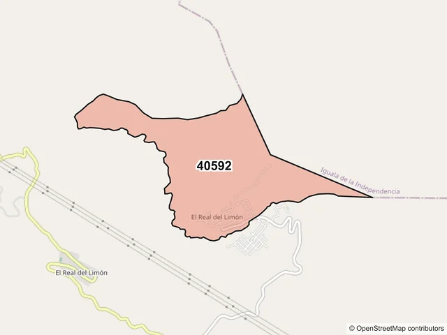 Mapa del código postal 40592, Cocula, Guerrero