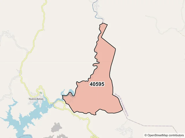 Mapa del código postal 40595, Cocula, Guerrero