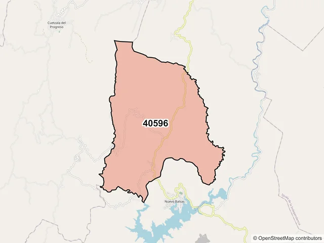 Mapa del código postal 40596, Cocula, Guerrero