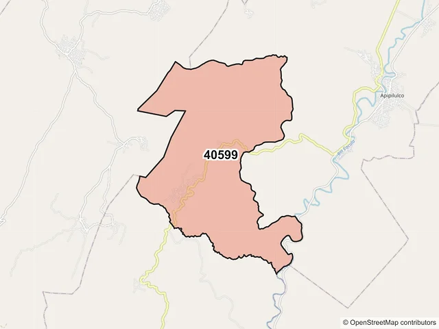 Mapa del código postal 40599, Cocula, Guerrero