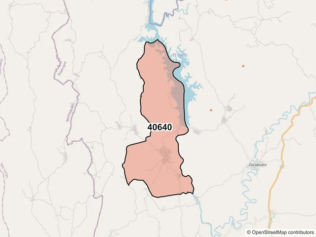 Mapa del código postal 40640, Cutzamala de Pinzón, Guerrero