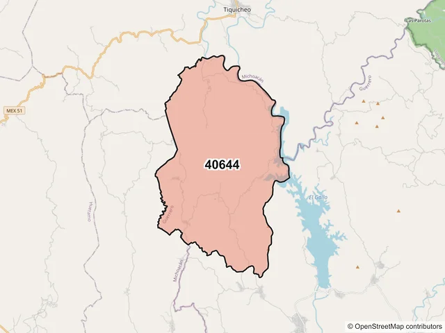 Mapa del código postal 40644, Cutzamala de Pinzón, Guerrero