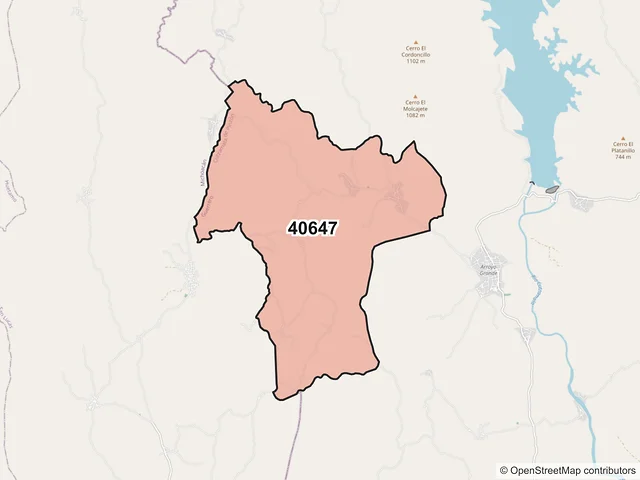 Mapa del código postal 40647, Cutzamala de Pinzón, Guerrero