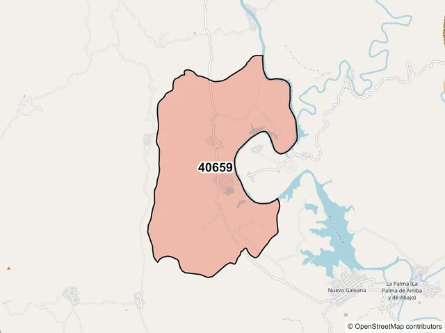 Mapa del código postal 40659, Cutzamala de Pinzón, Guerrero