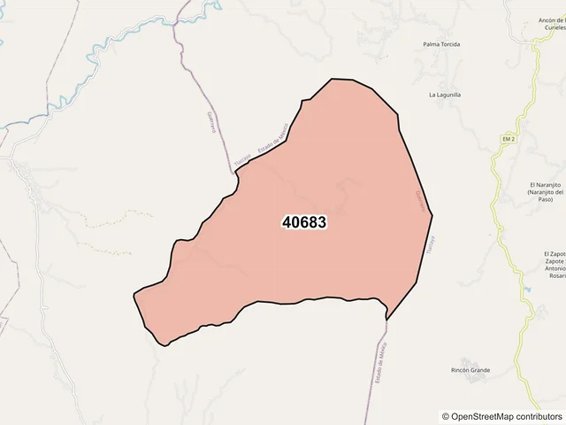 Mapa del código postal 40683, Tlalchapa, Guerrero