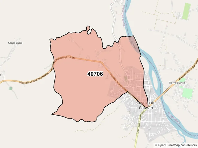 Mapa del código postal 40706, Coyuca de Catalán, Guerrero
