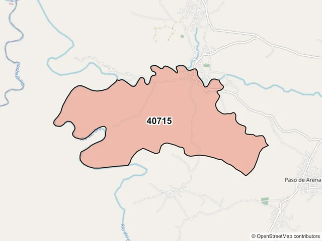 Mapa del código postal 40715, Coyuca de Catalán, Guerrero