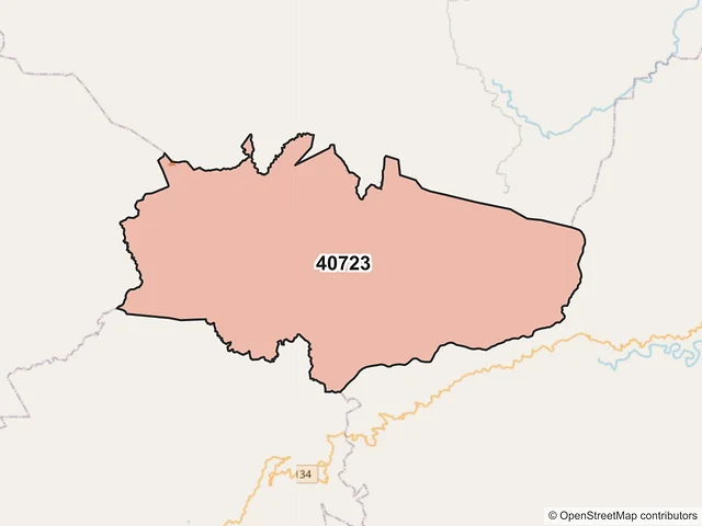 Mapa del código postal 40723, Coyuca de Catalán, Guerrero