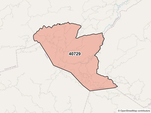 Mapa del código postal 40729, Coyuca de Catalán, Guerrero