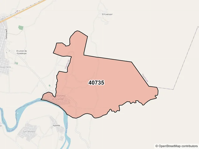 Mapa del código postal 40735, Ajuchitlán del Progreso, Guerrero