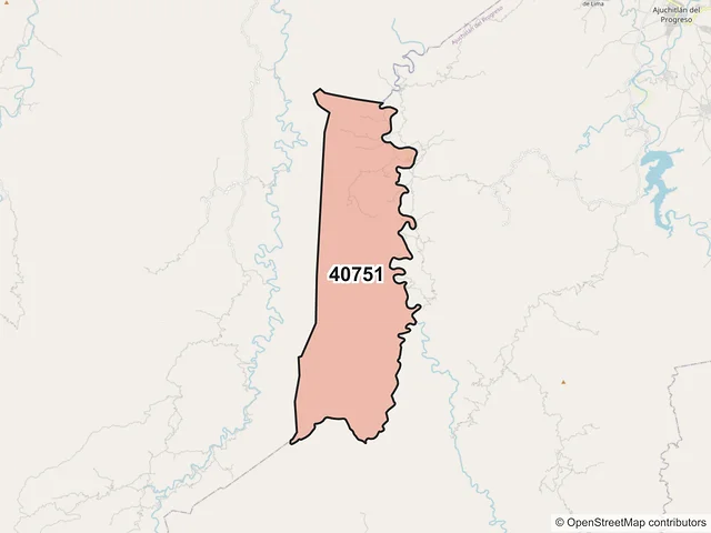 Mapa del código postal 40751, Ajuchitlán del Progreso, Guerrero