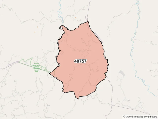 Mapa del código postal 40757, Ajuchitlán del Progreso, Guerrero