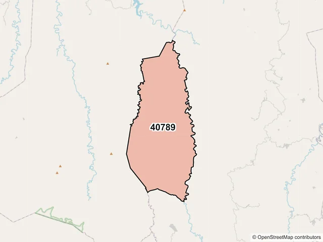 Mapa del código postal 40789, San Miguel Totolapan, Guerrero