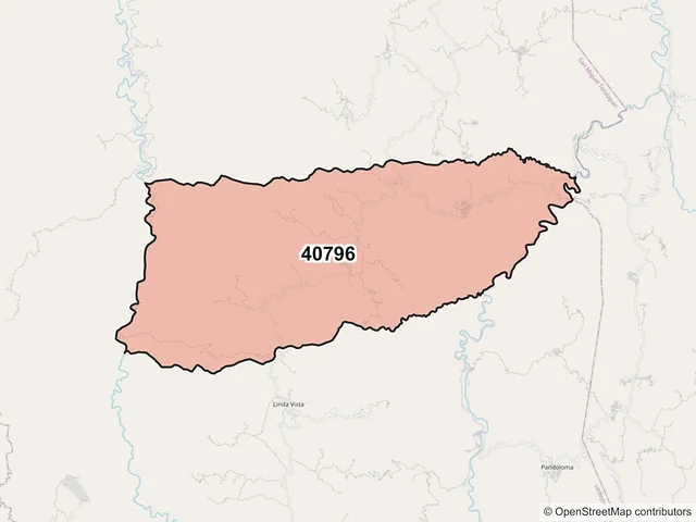 Mapa del código postal 40796, San Miguel Totolapan, Guerrero