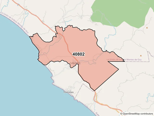 Mapa del código postal 40802, La Unión de Isidoro Montes de Oca, Guerrero