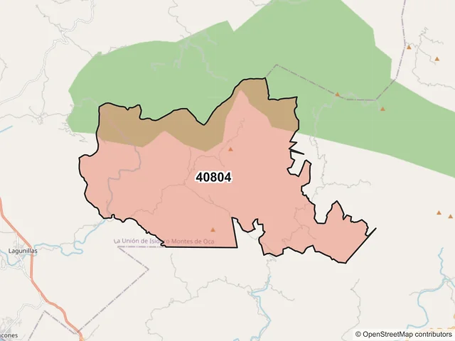 Mapa del código postal 40804, La Unión de Isidoro Montes de Oca, Guerrero