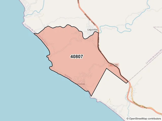 Mapa del código postal 40807, La Unión de Isidoro Montes de Oca, Guerrero