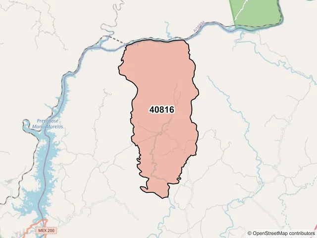 Mapa del código postal 40816, La Unión de Isidoro Montes de Oca, Guerrero