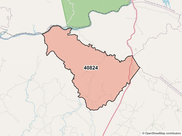 Mapa del código postal 40824, La Unión de Isidoro Montes de Oca, Guerrero