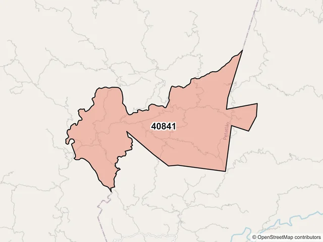 Mapa del código postal 40841, Petatlán, Guerrero