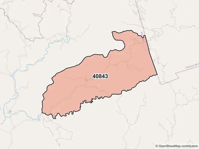 Mapa del código postal 40843, Petatlán, Guerrero