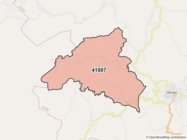 Mapa del código postal 41007, Olinalá, Guerrero